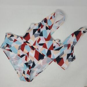 2-Piece Geometric Swimsuit Sz Large